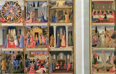 Szenen aus dem Leben Christi, Tafeln eins und zwei aus dem Silberschatz von Santissima Annunziata, ca. 1450-53 von Fra Angelico